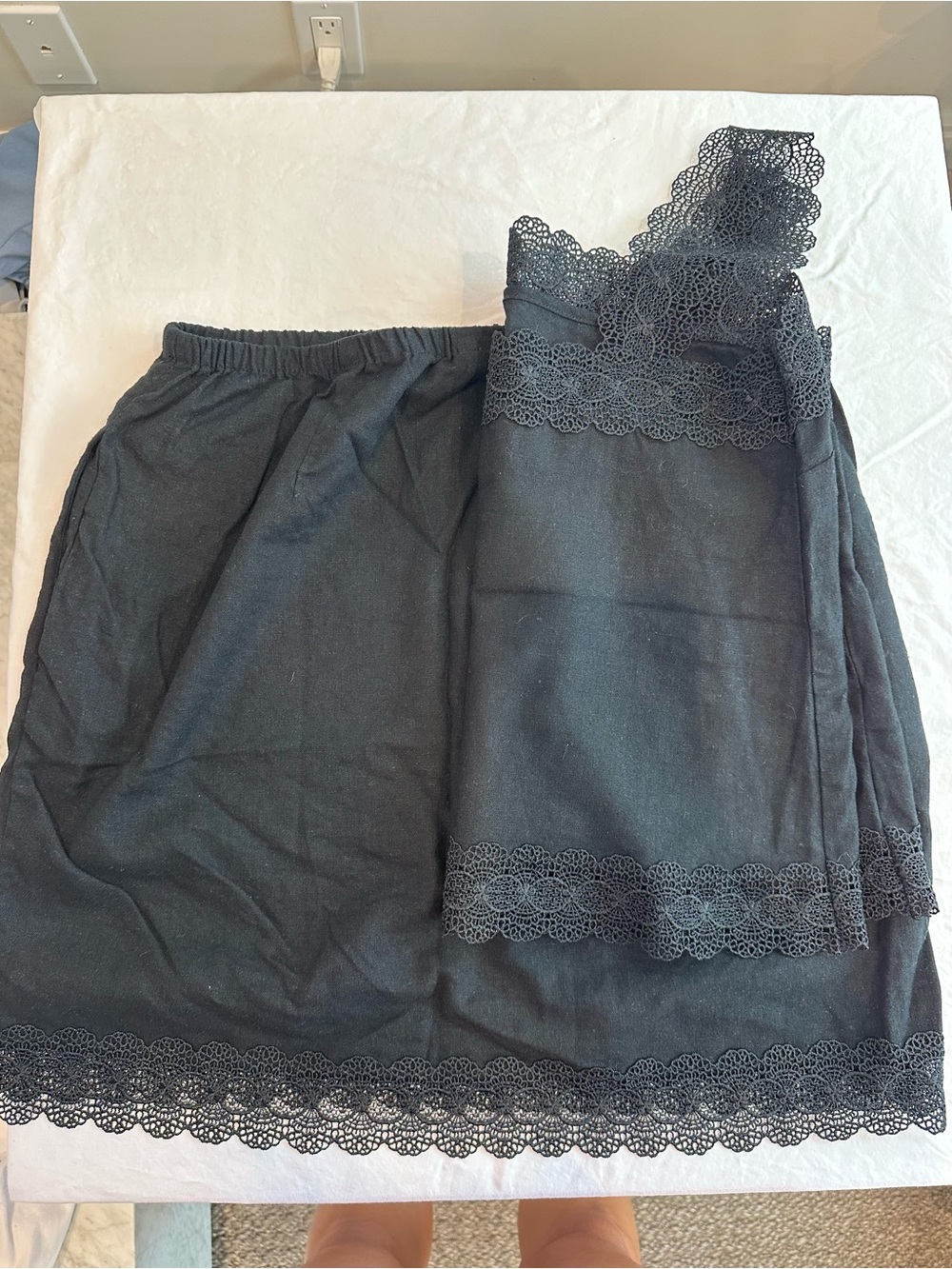 A New Day skirt and tank set linen & lace